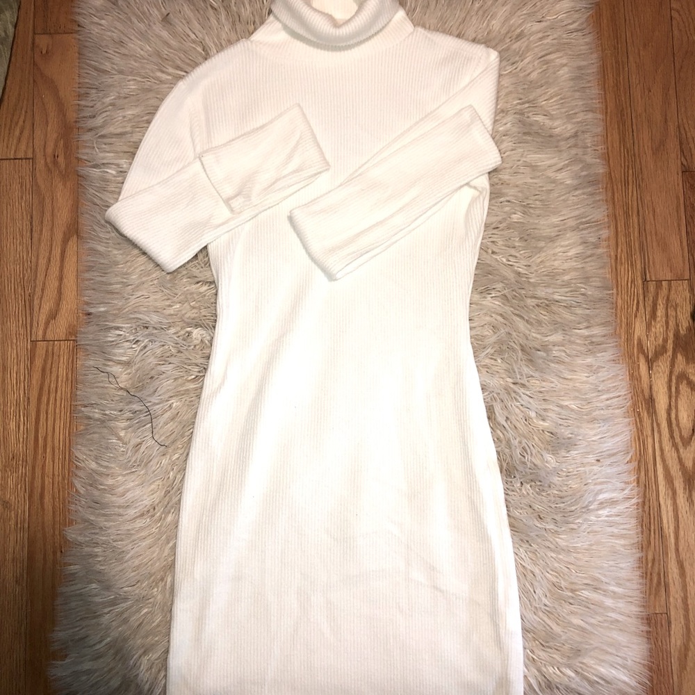 White Turtleneck dress